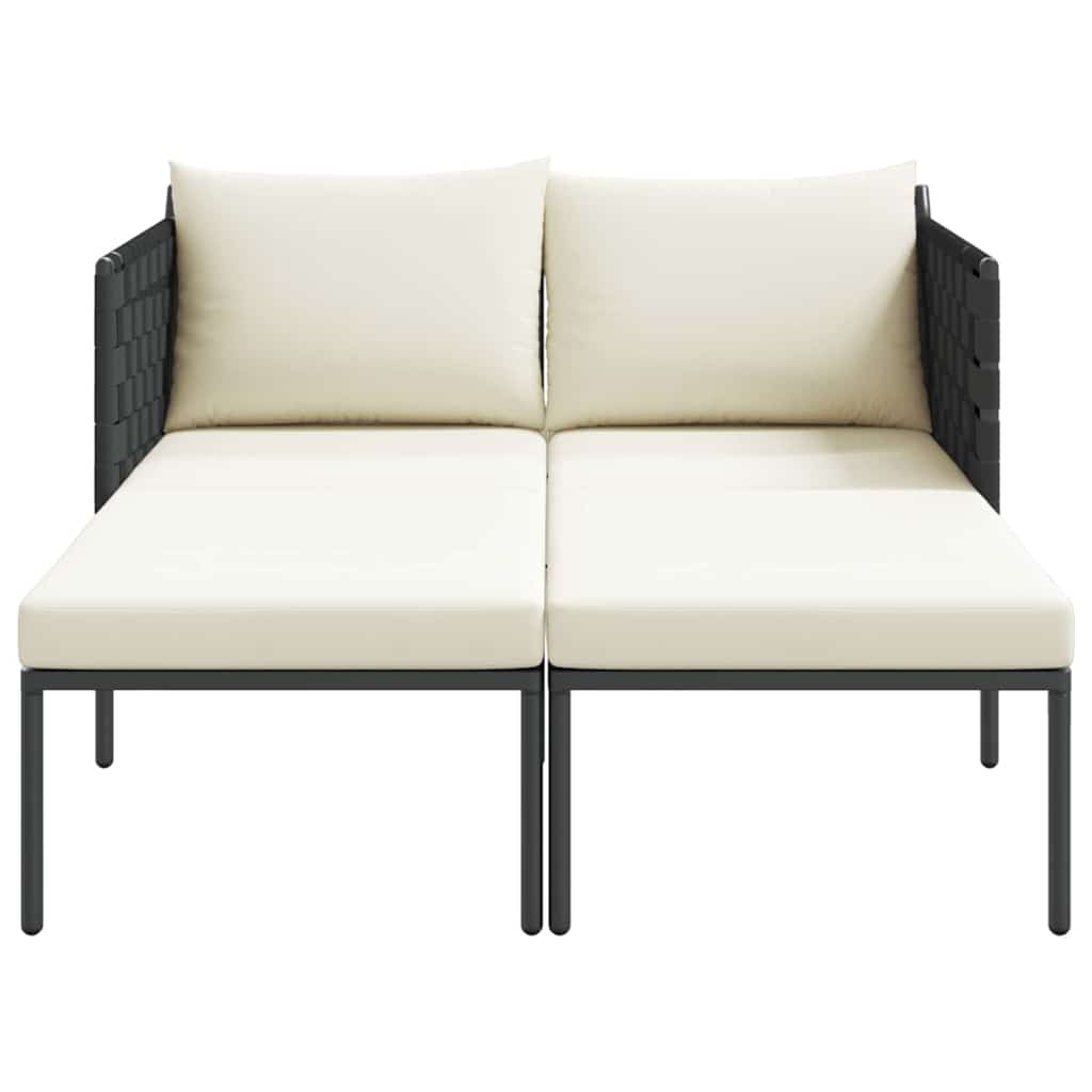 Lettino da Sole con cuscino Antracite 153 x 115 x 69.5 cm