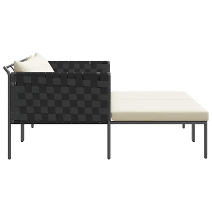 Lettino da Sole con cuscino Antracite 153 x 115 x 69.5 cm