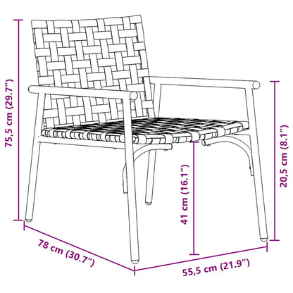 Sedia da Giardino 2 pcs Nero 79 x 56 x 73.5 cm polyrattan - homemem39
