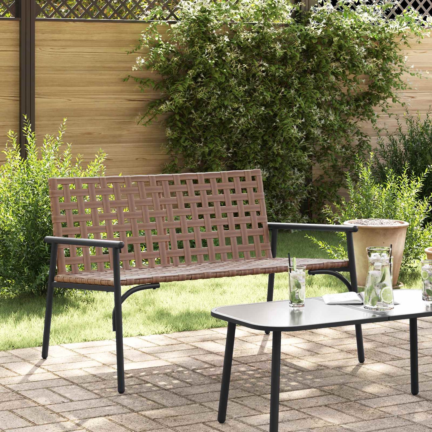 Sedia da Giardino Marrone 110,5 x 79 x 75,5 cm polyrattan