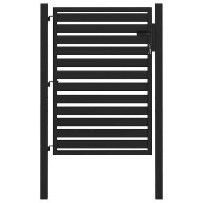 Cancello da Giardino con Serratura Nero 100x120 cm in Alluminio | homemem39