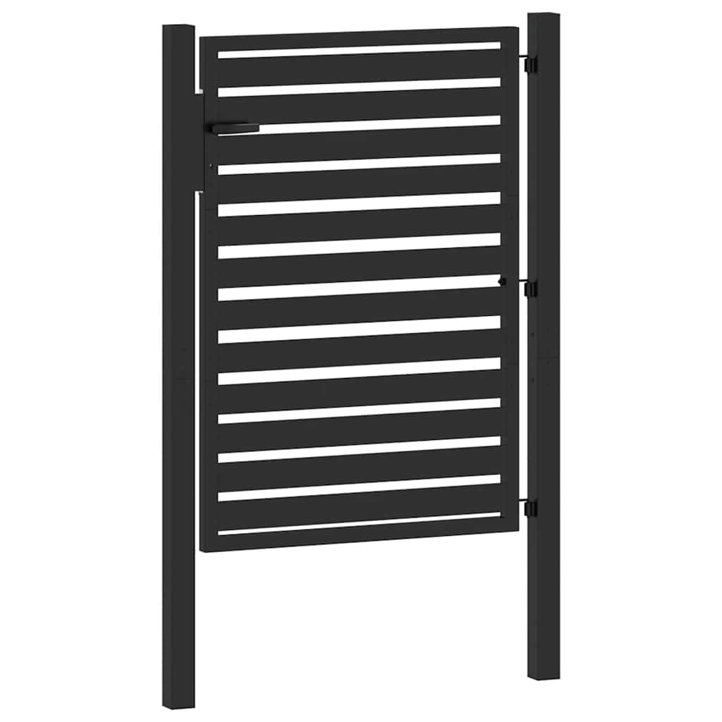 Cancello da Giardino con Serratura Nero 100x120 cm in Alluminio | homemem39