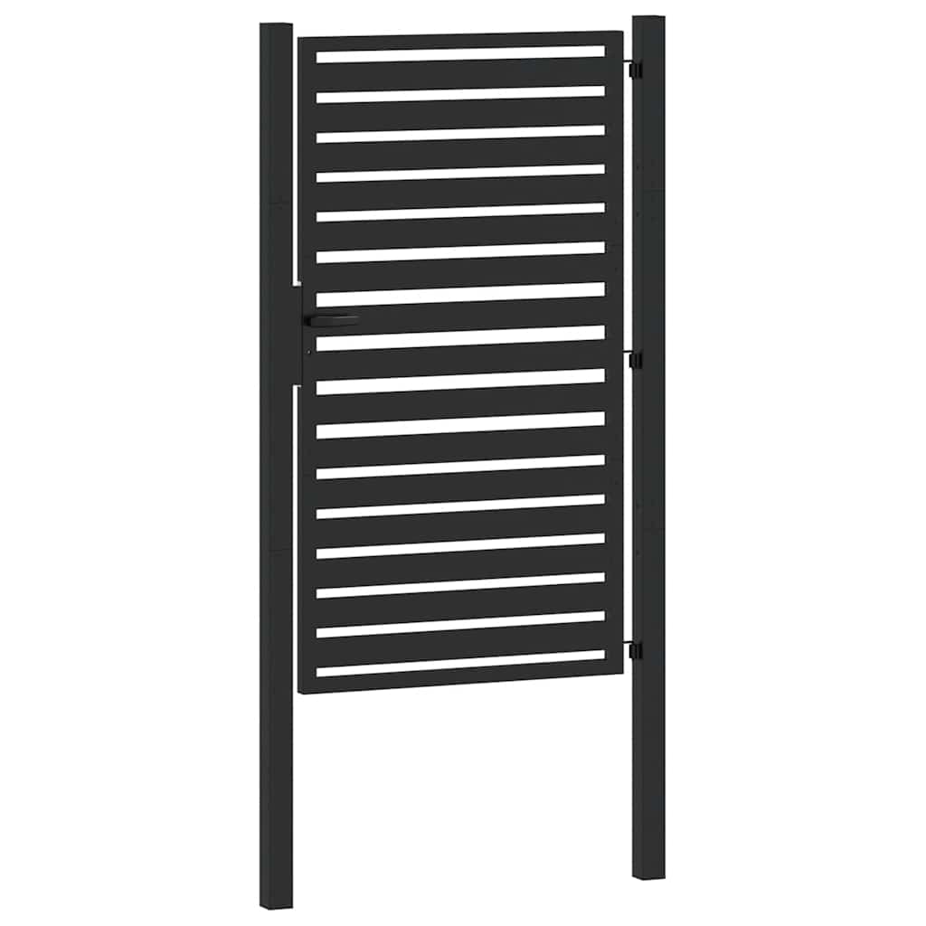 Cancello da Giardino con Serratura Nero 100x150 cm in Alluminio