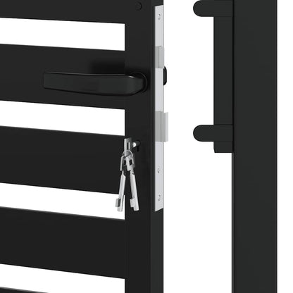 Cancello da Giardino con Serratura Nero 100x150 cm in Alluminio | homemem39