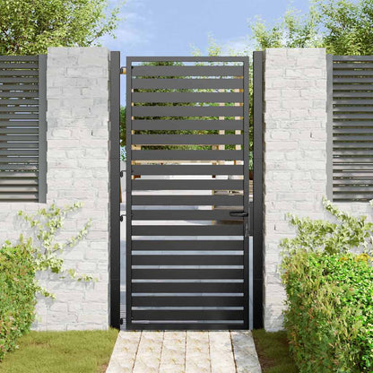 Cancello da Giardino con Serratura Nero 100x180 cm in Alluminio | homemem39