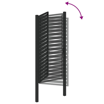 Cancello da Giardino con Serratura Nero 100x180 cm in Alluminio | homemem39