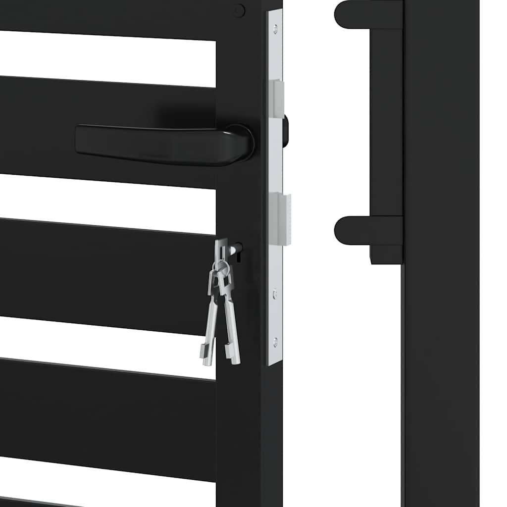 Cancello da Giardino con Serratura Nero 100x180 cm in Alluminio | homemem39