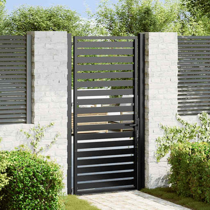 Cancello da Giardino con Serratura Nero 100x180 cm in Alluminio | homemem39