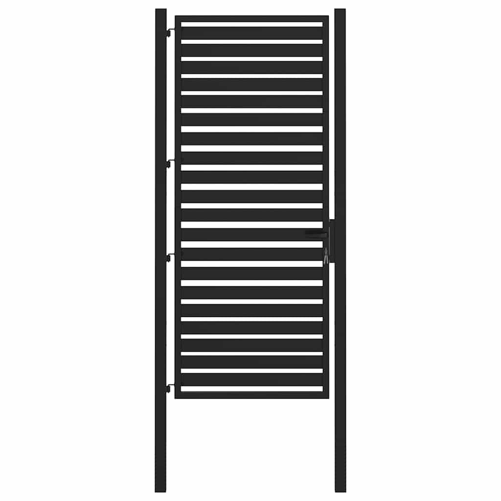 Cancello da Giardino con Serratura Nero 100x200 cm in Alluminio | homemem39