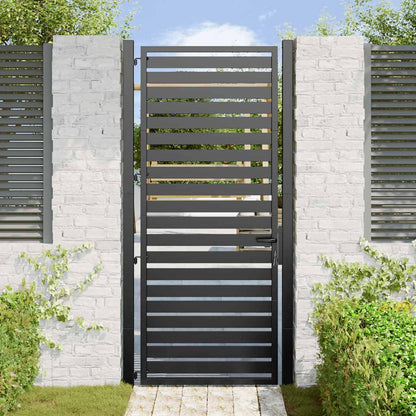 Cancello da Giardino con Serratura Nero 100x200 cm in Alluminio | homemem39
