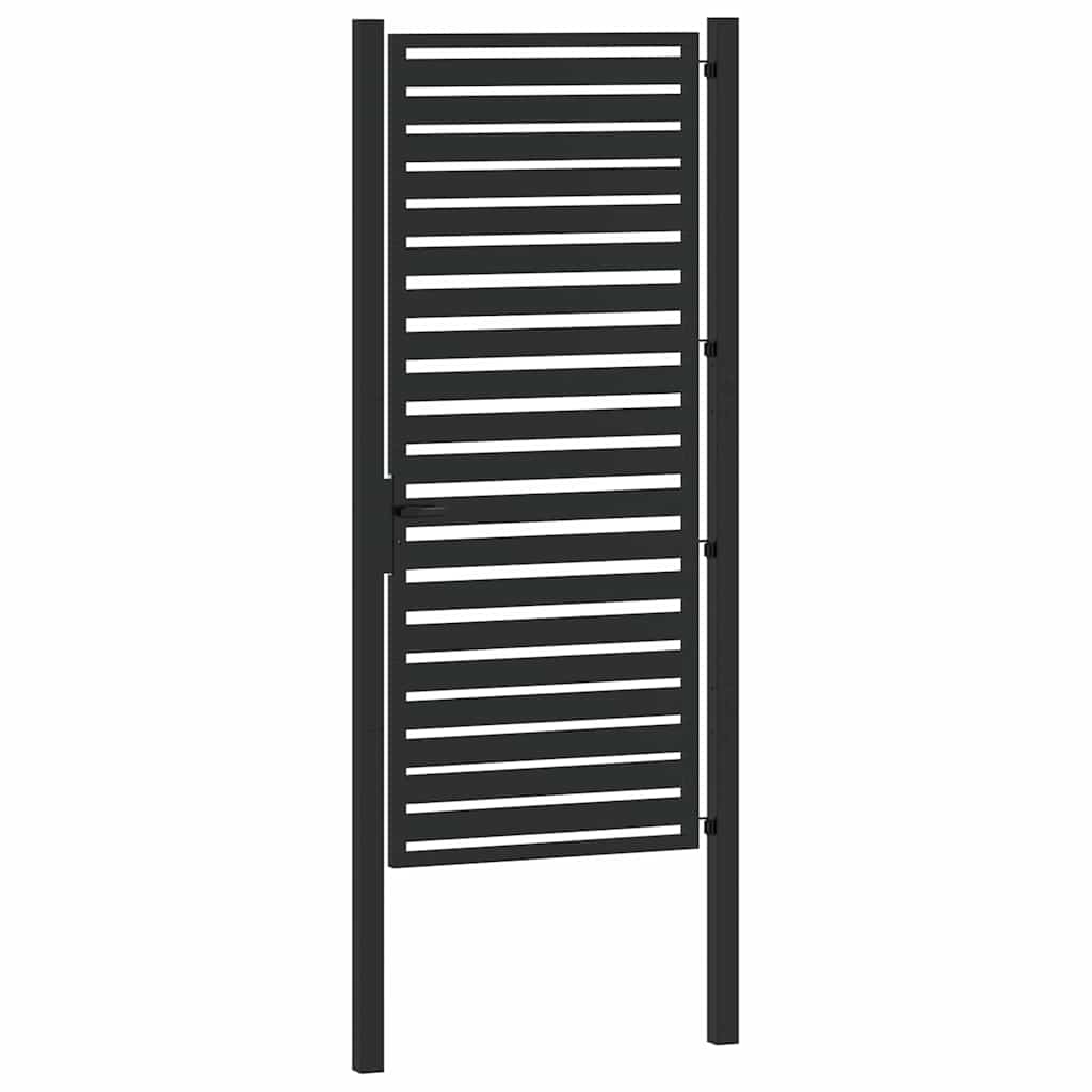 Cancello da Giardino con Serratura Nero 100x200 cm in Alluminio | homemem39