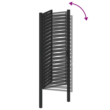 Cancello da Giardino con Serratura Nero 100x200 cm in Alluminio | homemem39
