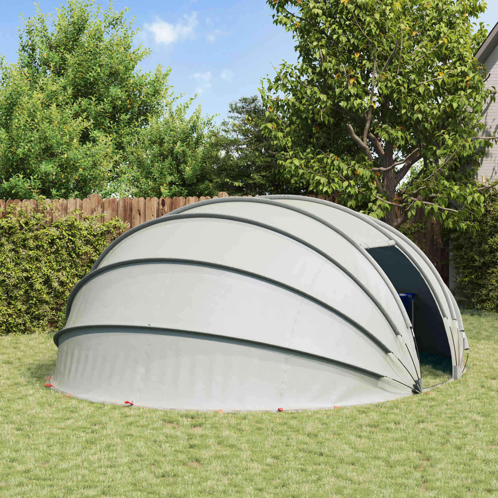 Tenda da piscina a cupola Grigio 538 x 440 x 204 cm | homemem39
