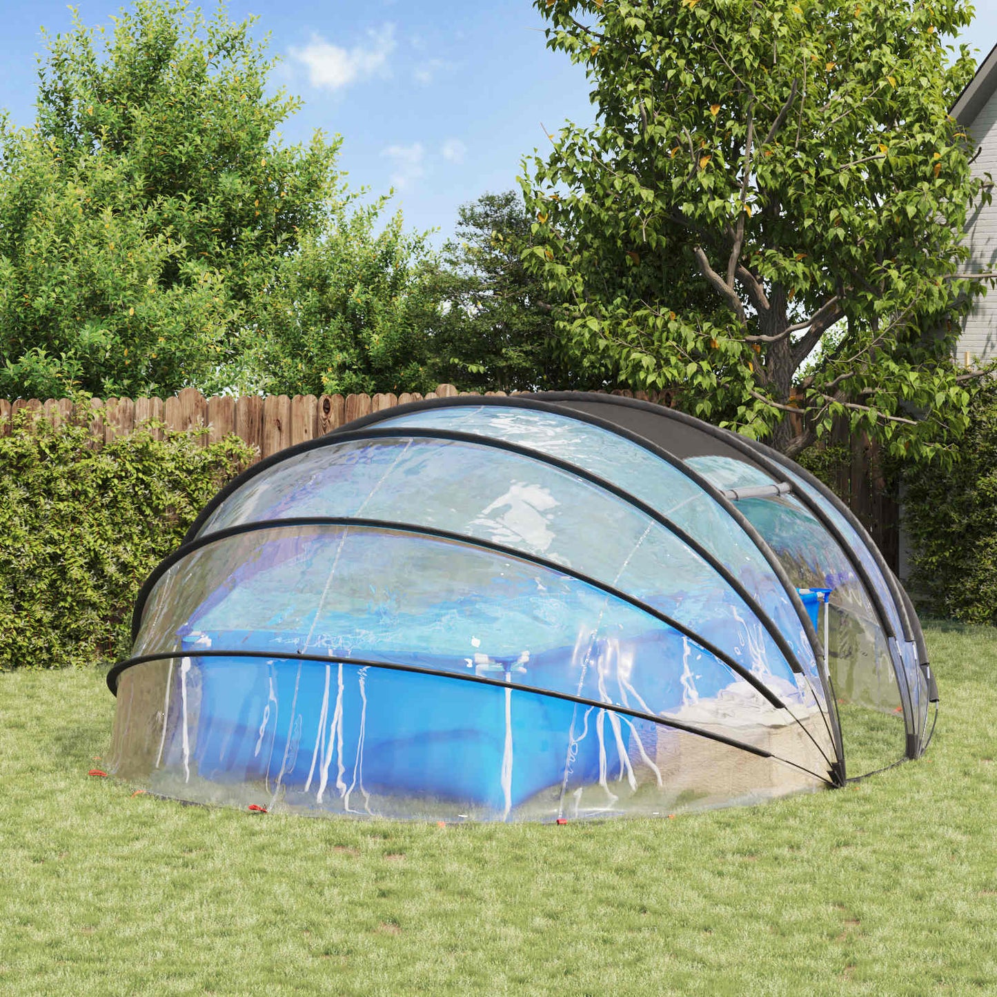 Tenda da piscina a cupola Trasparente 538 x 440 x 204 cm PVC | homemem39