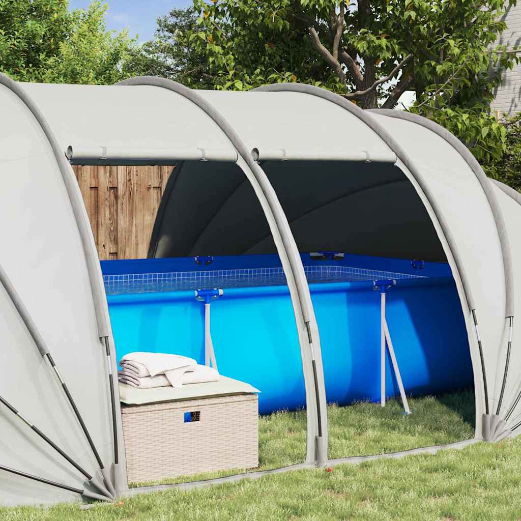 Tenda da piscina a cupola Grigio 640 x 432 x 205 cm | homemem39