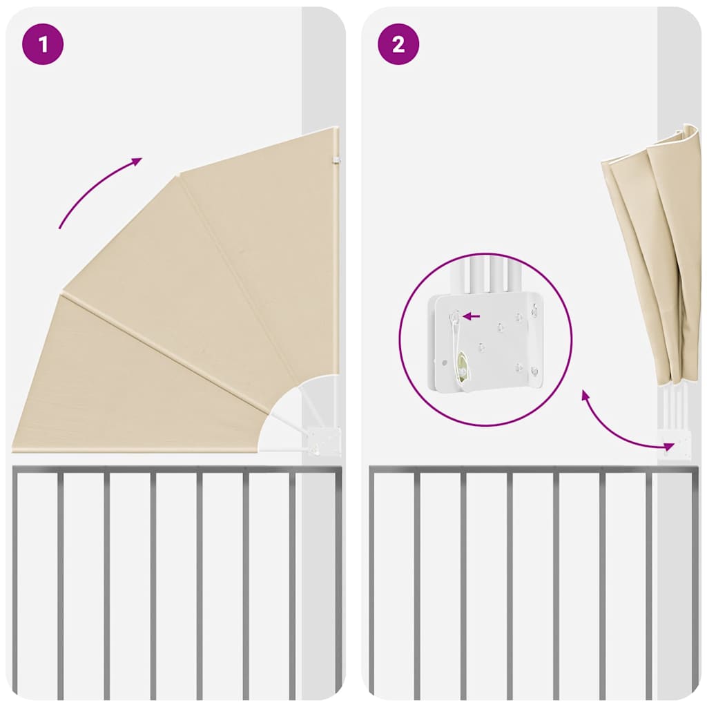 Schermo di Privacy per Balcone Beige 115 x 115 cm Poliestere