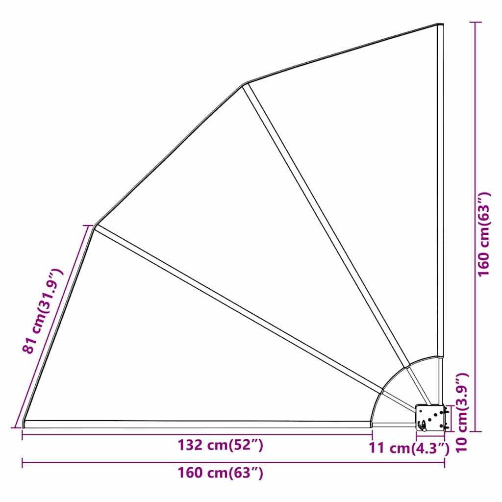 Schermo di Privacy per Balcone Antracite 160 x 160 cm