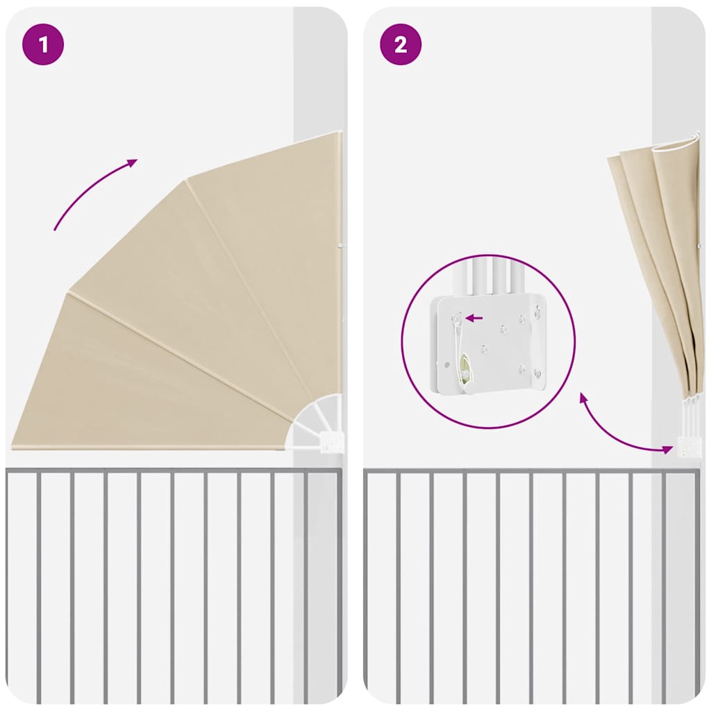 Schermo di Privacy per Balcone Beige 160 x 160 cm Poliestere