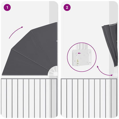 Schermo di Privacy per Balcone Nero 140 x 140 cm Poliestere