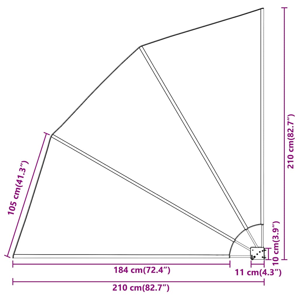 Schermo di Privacy per Balcone Bianco 210 x 210 cm Poliestere