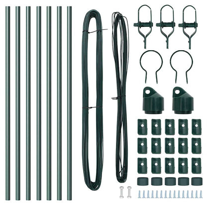 Palo della recinzione 7 pcs Verde Acciaio | homemem39