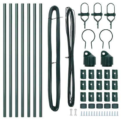 Palo della recinzione 7 pcs Verde Acciaio | homemem39