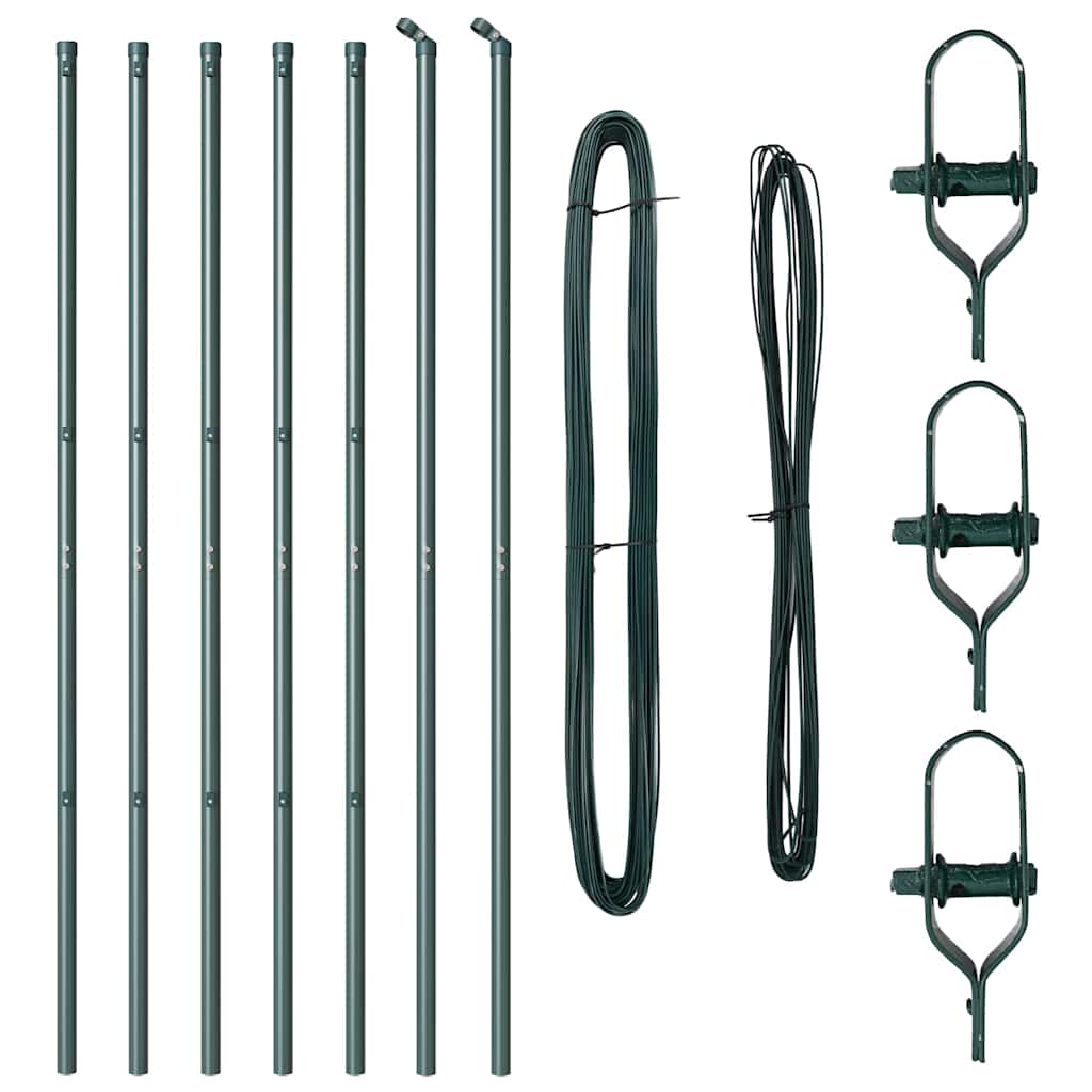 Palo della recinzione 7 pcs Verde Acciaio | homemem39