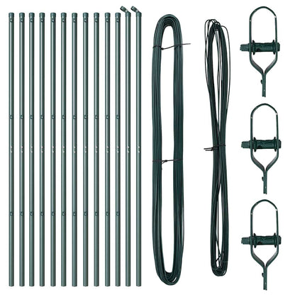 Palo della recinzione 13 pcs Verde Acciaio | homemem39