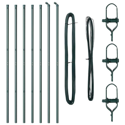 Palo della recinzione 7 pcs Verde Acciaio | homemem39
