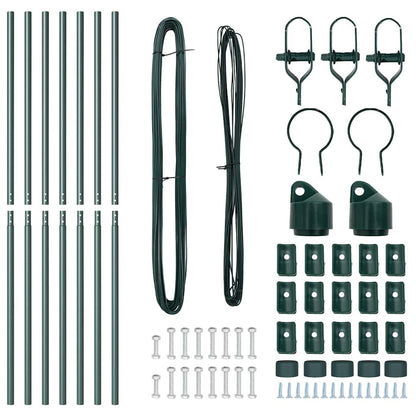 Palo della recinzione 7 pcs Verde Acciaio | homemem39
