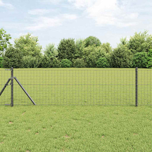 Palo della recinzione 7 pcs Grigio Acciaio