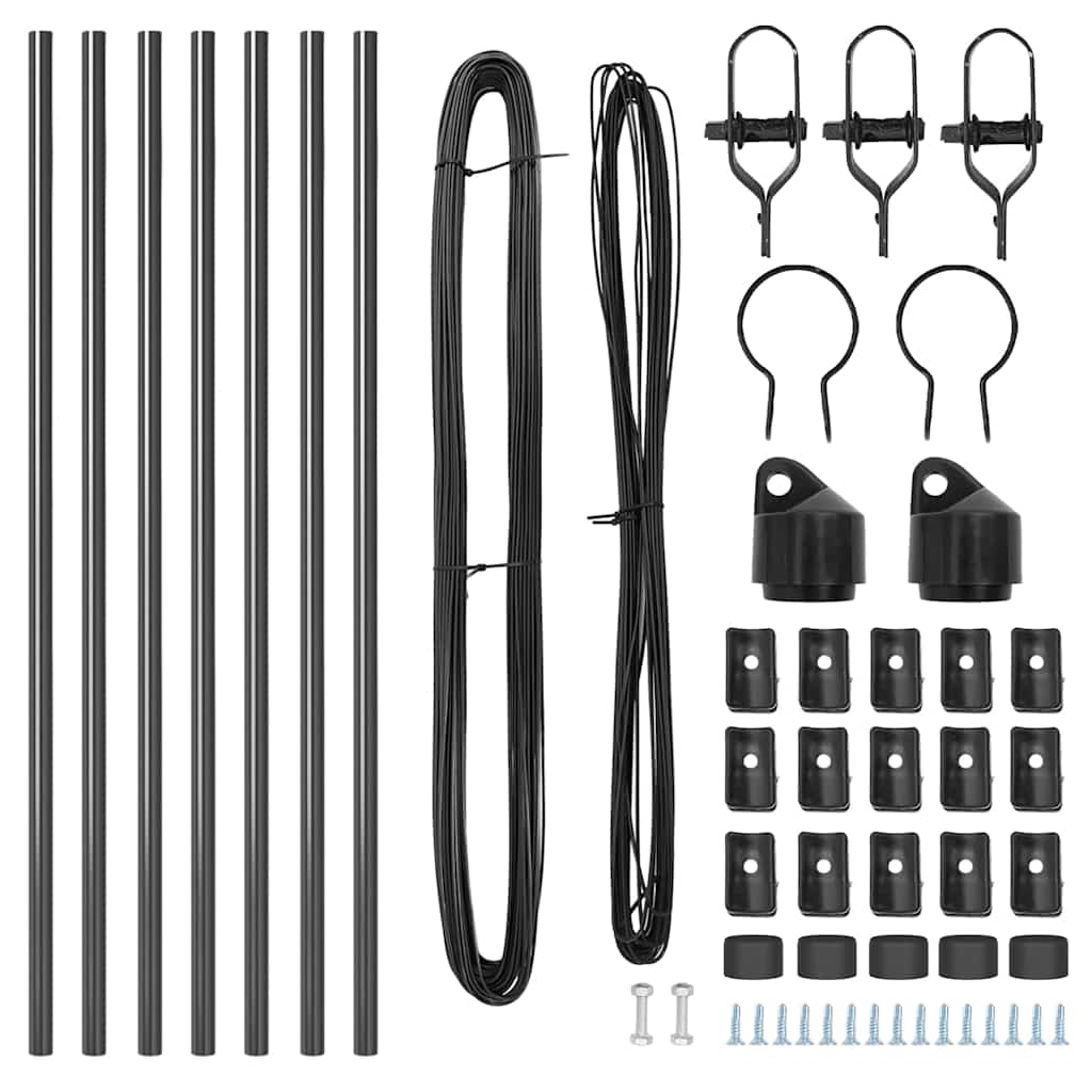 Palo per recinzione interrato 7 pcs Grigio