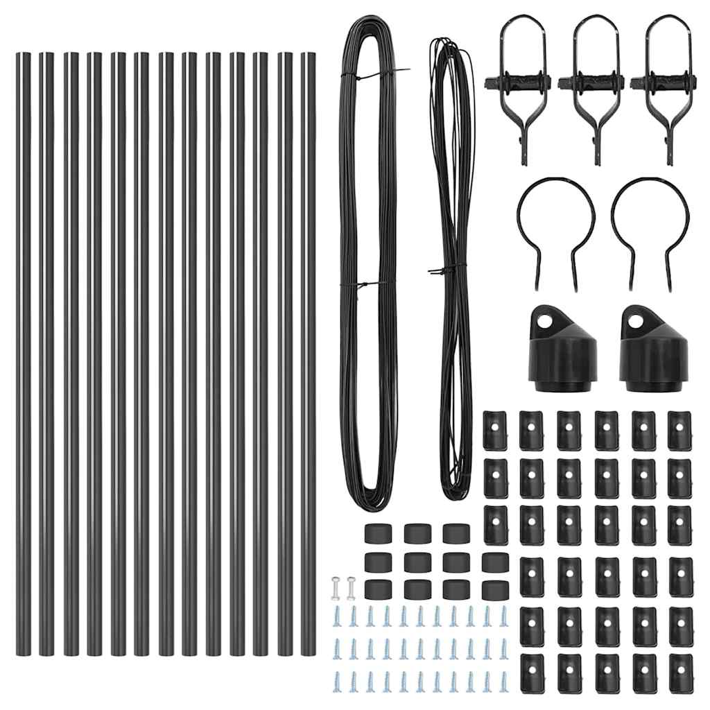 Palo della recinzione 13 pcs Grigio Acciaio | homemem39