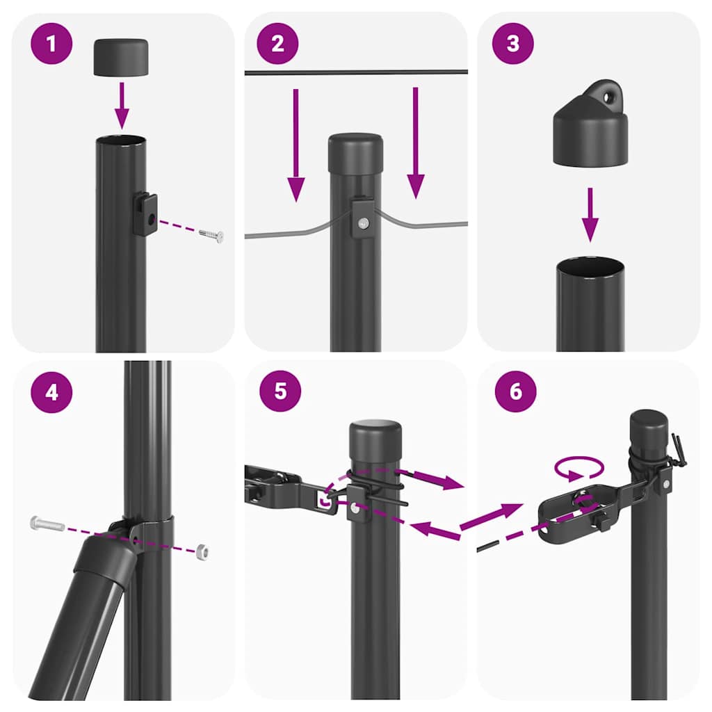 Palo della recinzione 13 pcs Grigio Acciaio | homemem39