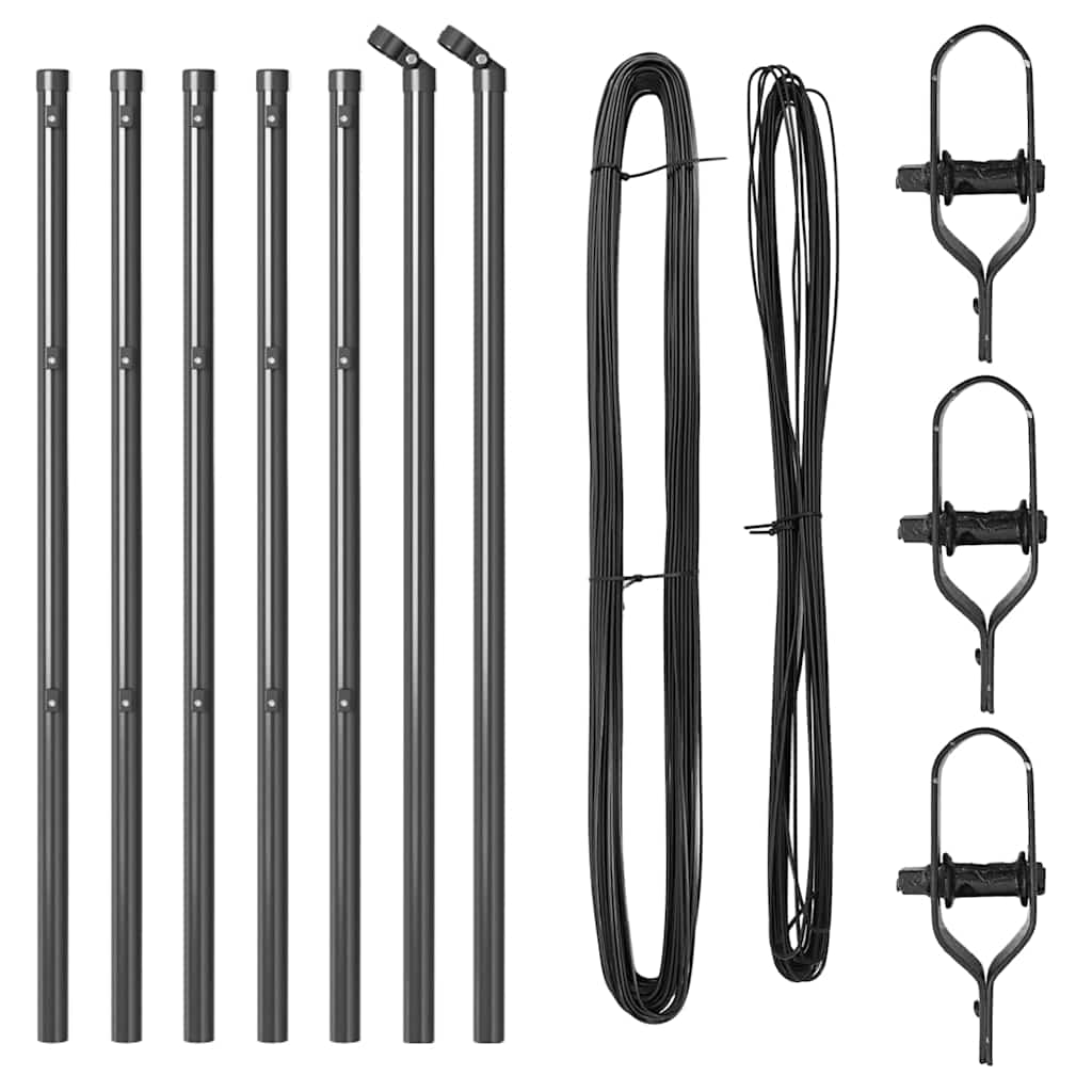 Palo della recinzione 7 pcs Grigio Acciaio | homemem39