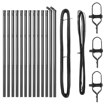 Palo della recinzione 13 pcs Grigio Acciaio | homemem39