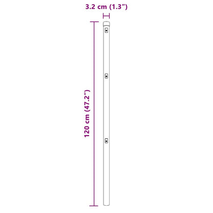 Palo della recinzione 13 pcs Grigio Acciaio | homemem39