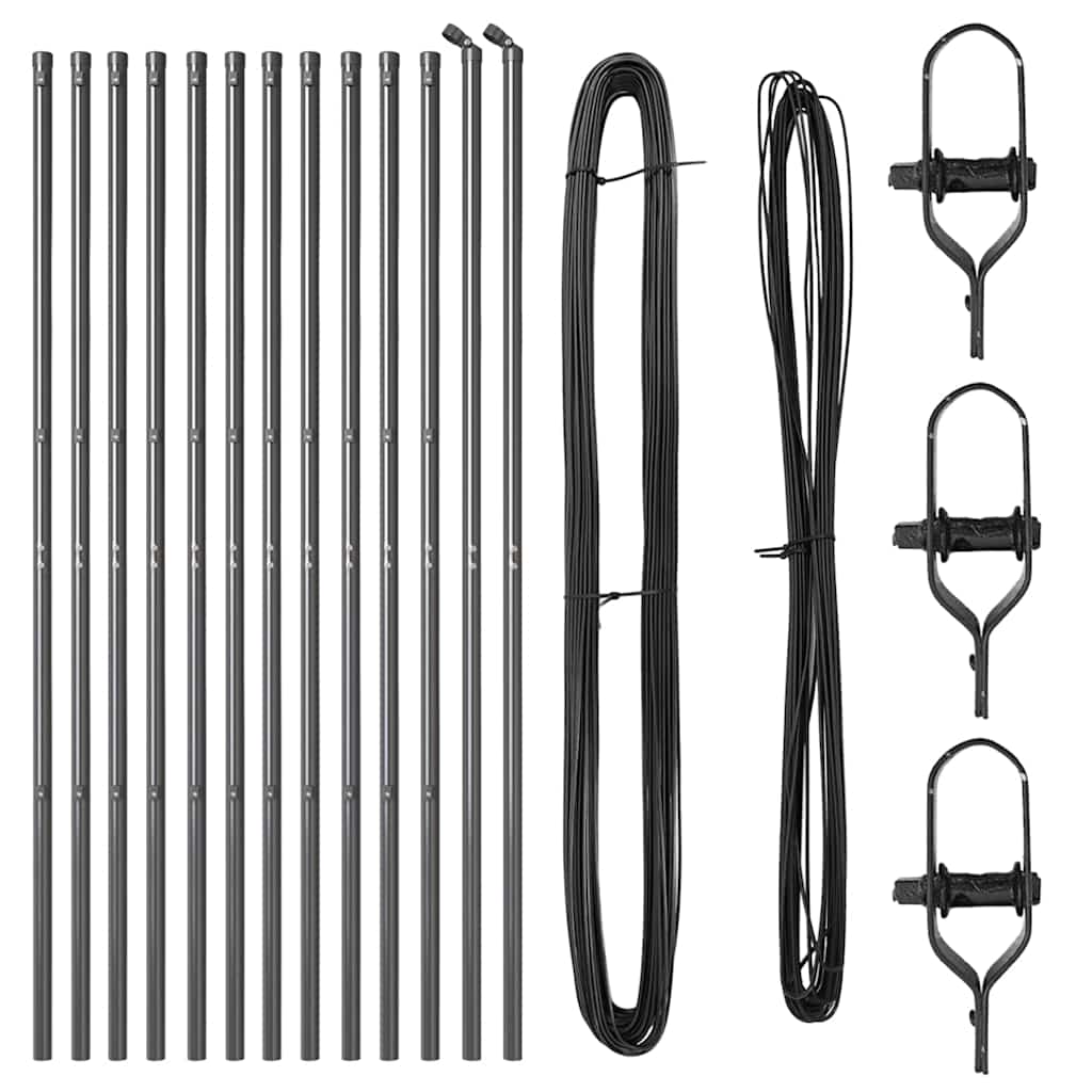 Palo della recinzione 13 pcs Grigio Acciaio | homemem39