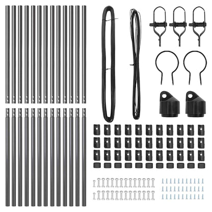 Palo della recinzione 13 pcs Grigio Acciaio | homemem39