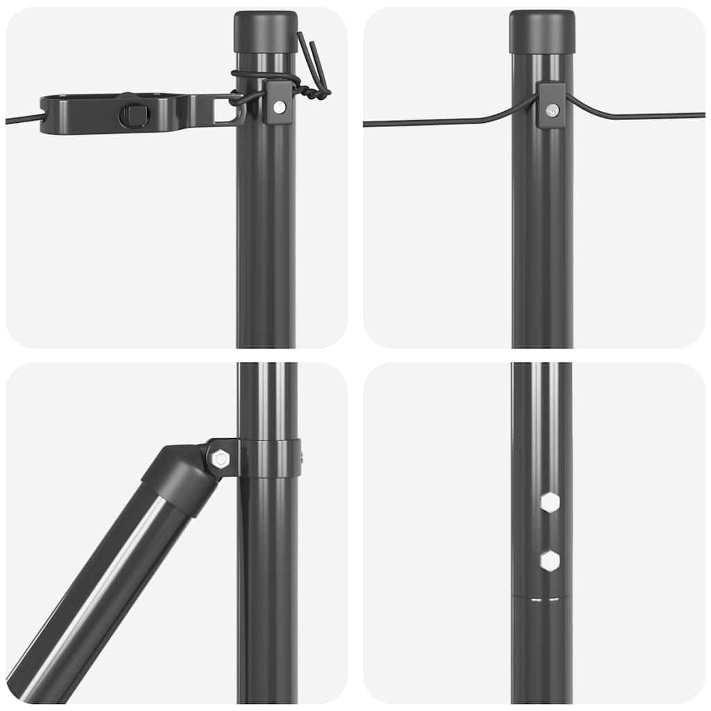 Palo della recinzione 13 pcs Grigio Acciaio | homemem39