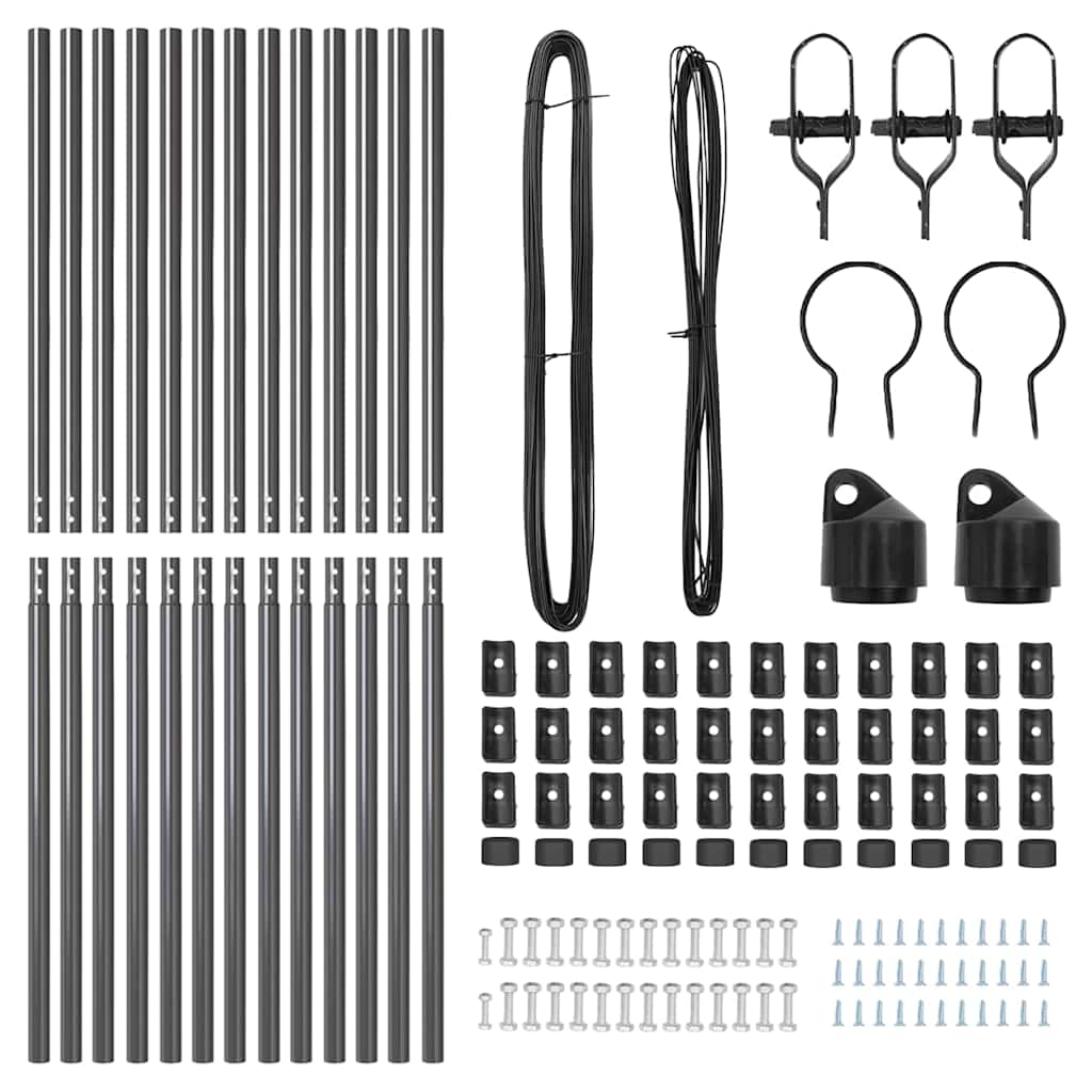 Palo per recinzione interrato 13 pcs Grigio