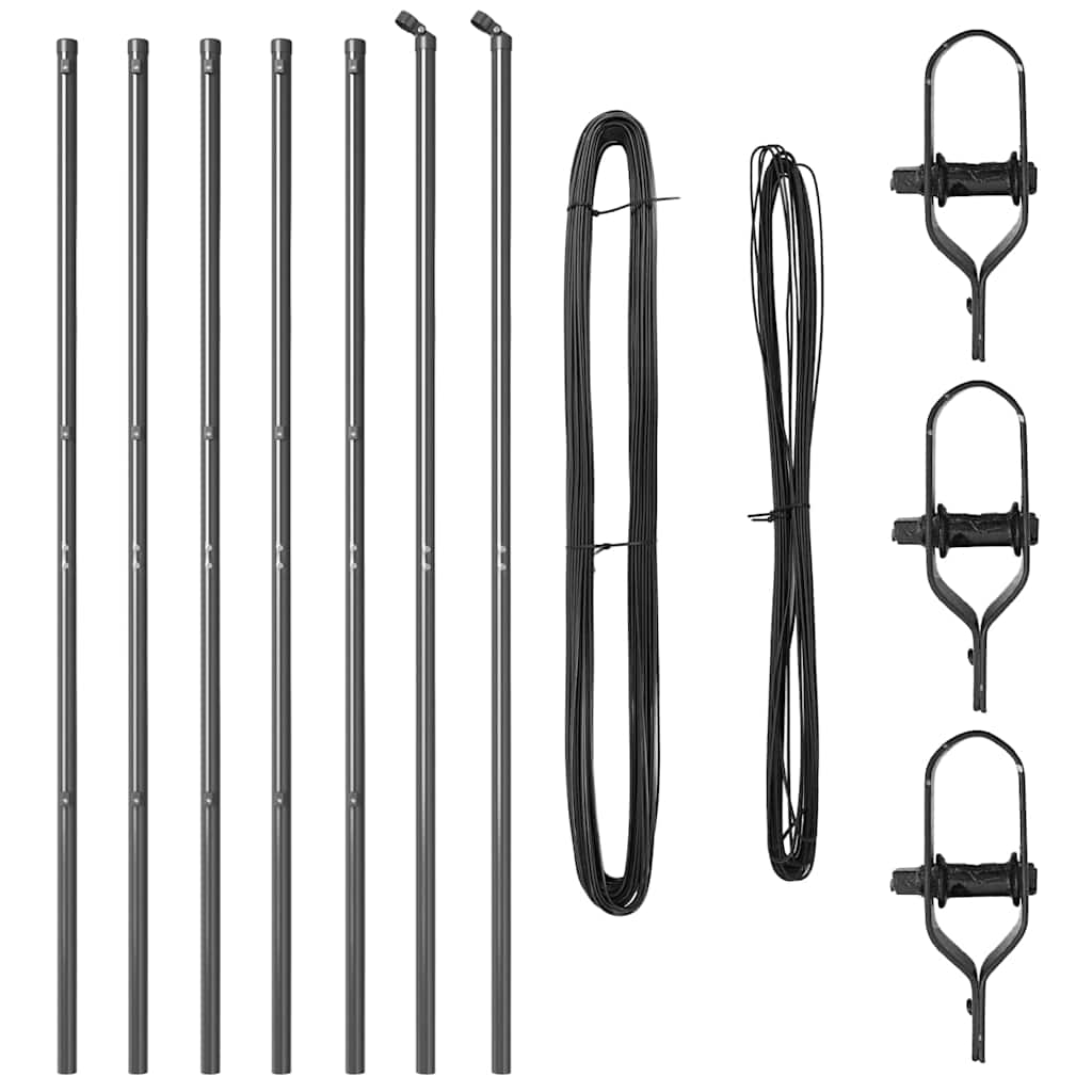Palo della recinzione 7 pcs Grigio Acciaio | homemem39
