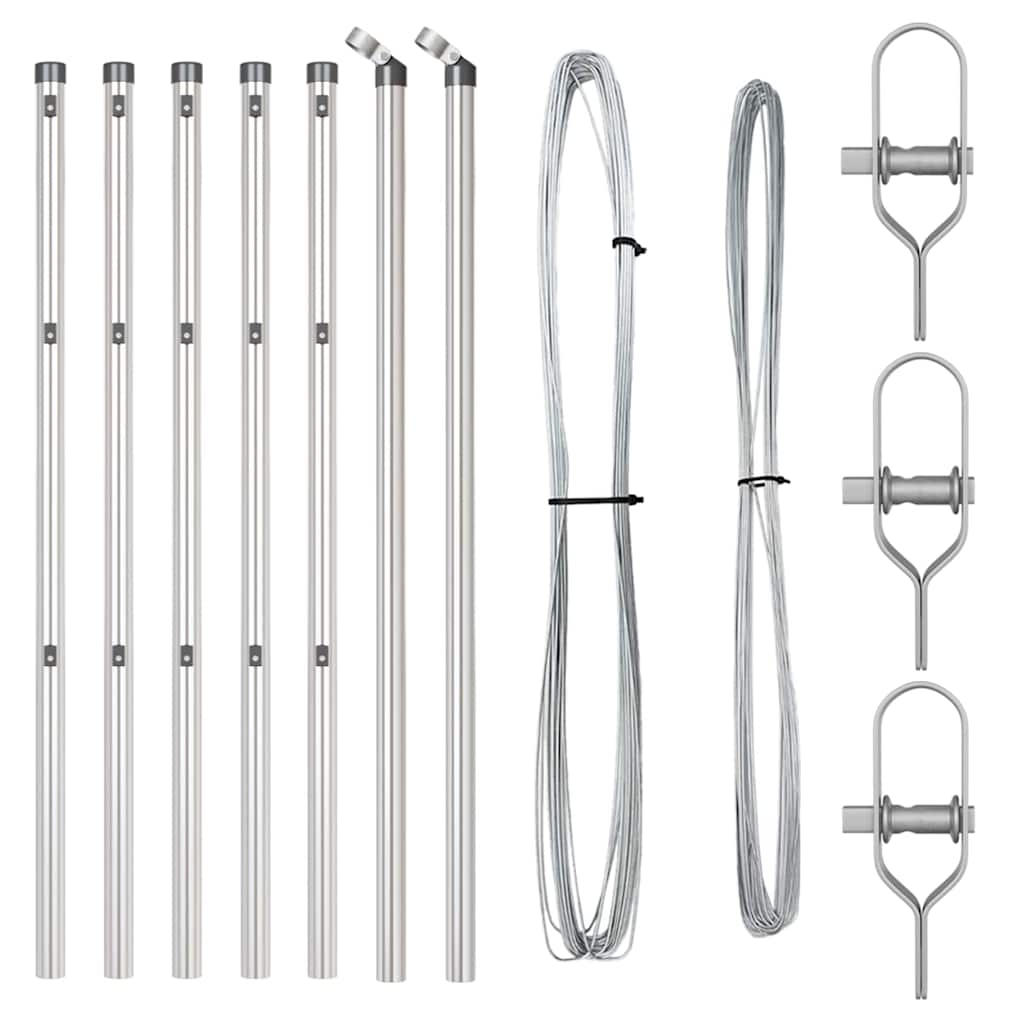 Palo della recinzione 7 pcs Argento Acciaio | homemem39