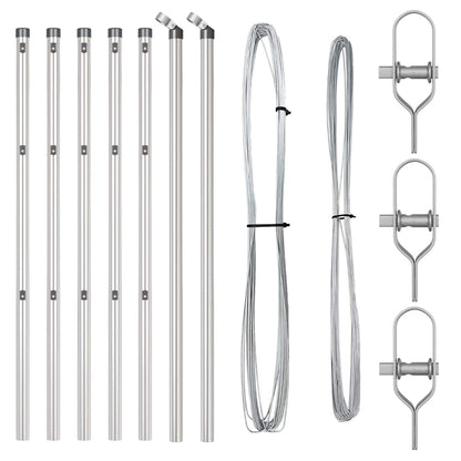 Palo della recinzione 7 pcs Argento Acciaio | homemem39
