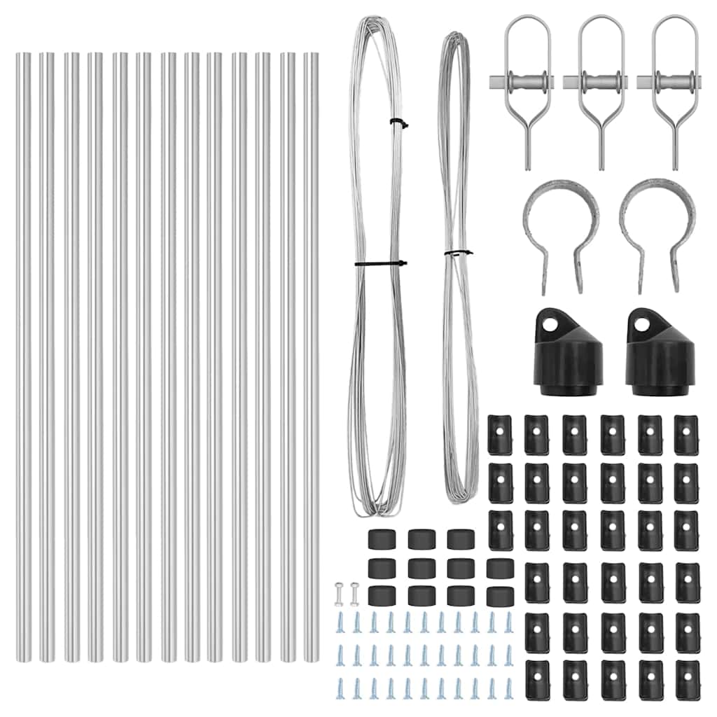 Palo della recinzione 13 pcs Argento Acciaio | homemem39