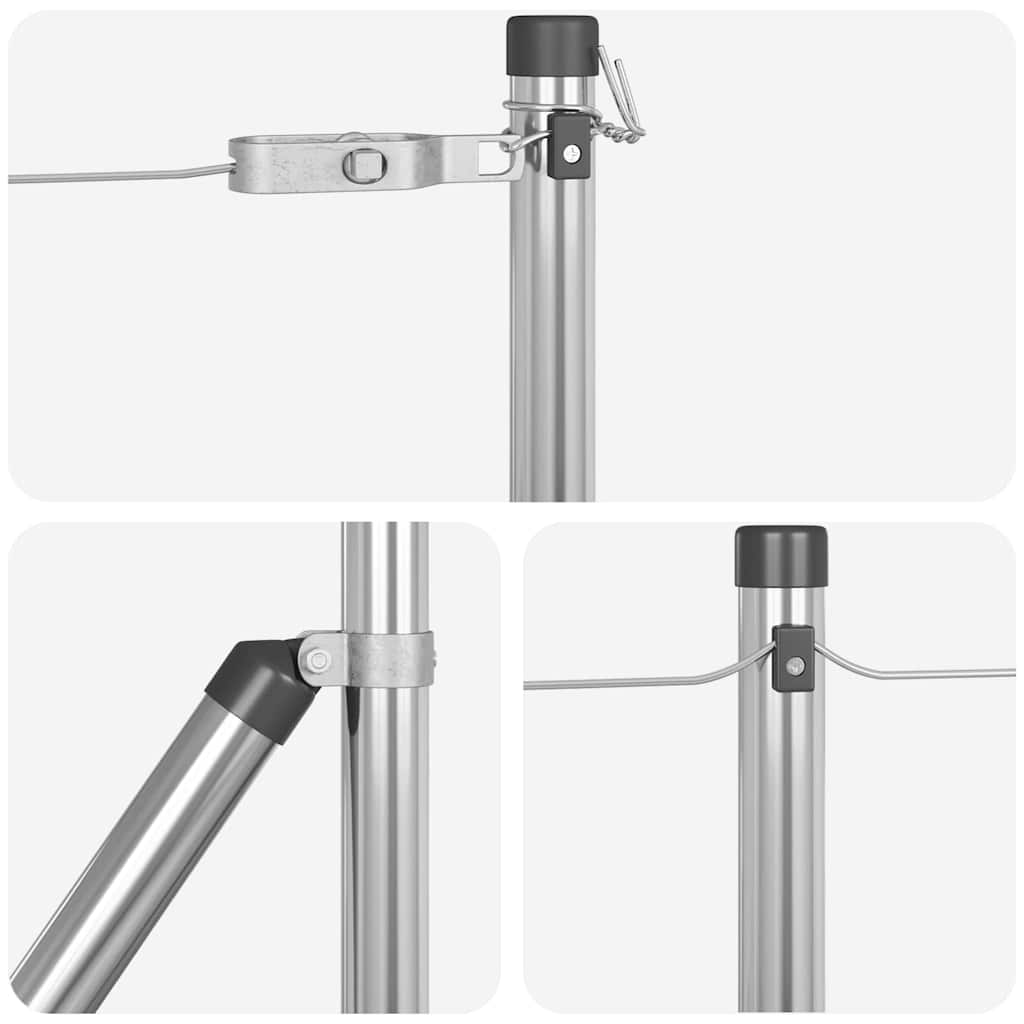 Palo della recinzione 7 pcs Argento Acciaio | homemem39