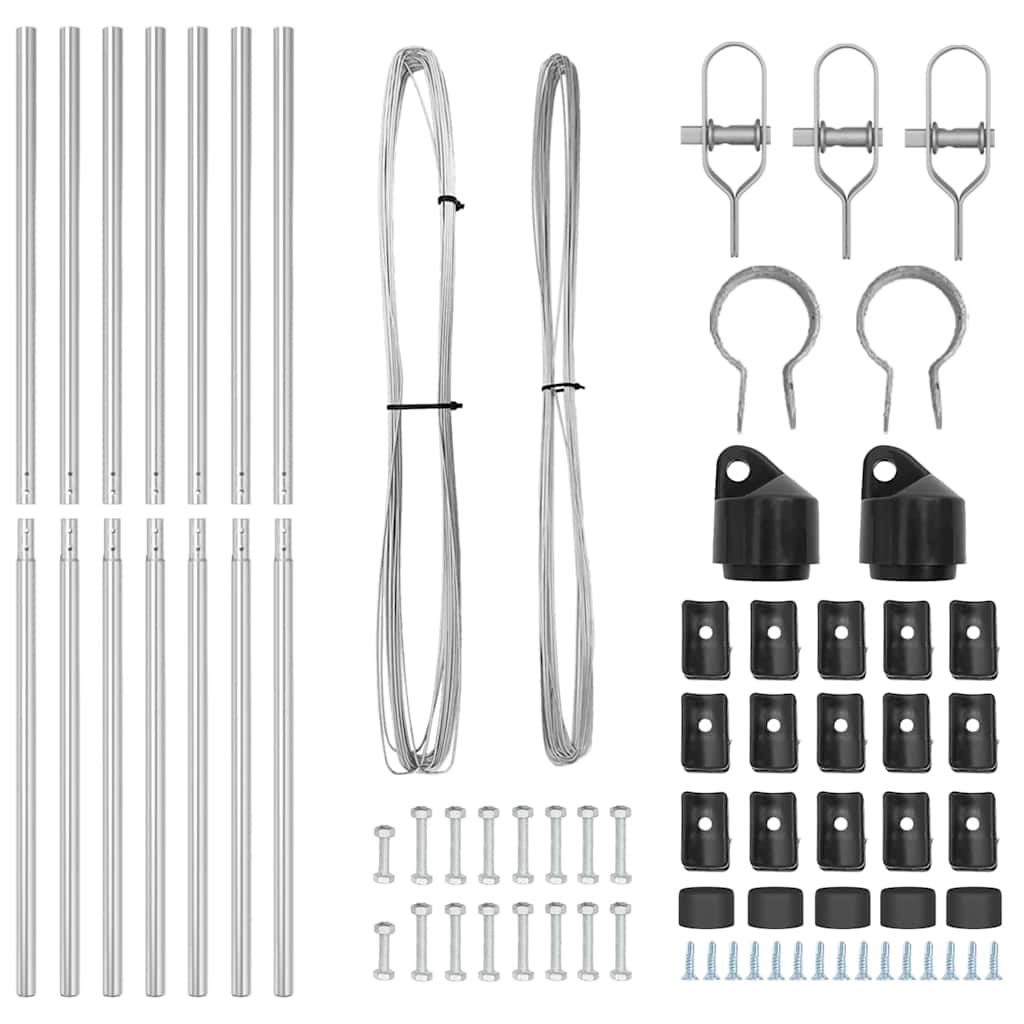 Palo per recinzione interrato 7 pcs Argento