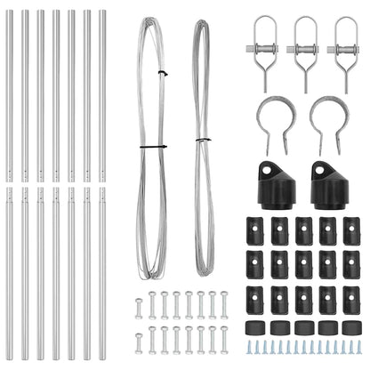 Palo per recinzione interrato 7 pcs Argento