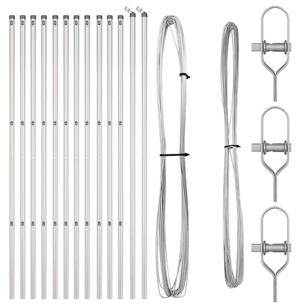 Palo della recinzione 13 pcs Argento Acciaio | homemem39