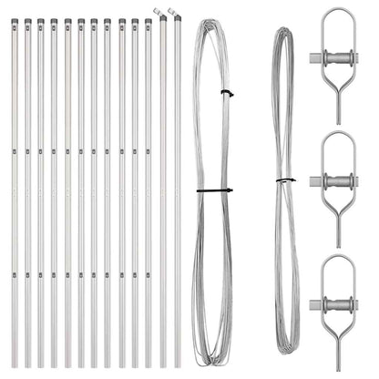 Palo della recinzione 13 pcs Argento Acciaio | homemem39